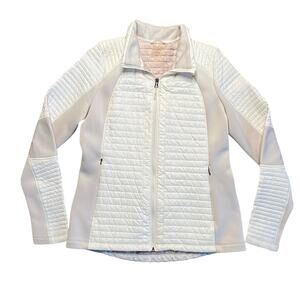 Calia By Carrie Underwood Hybrid Puffer Sz M Jacket Ivory Beige Slim Fit